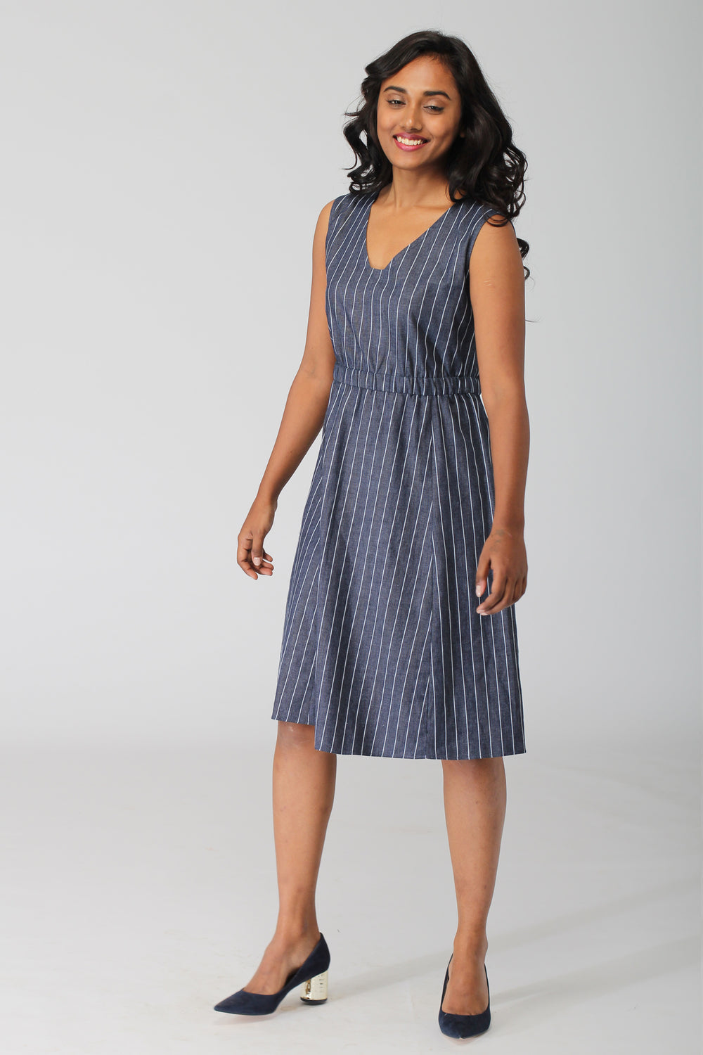 Indie A Line Dress in Indigo