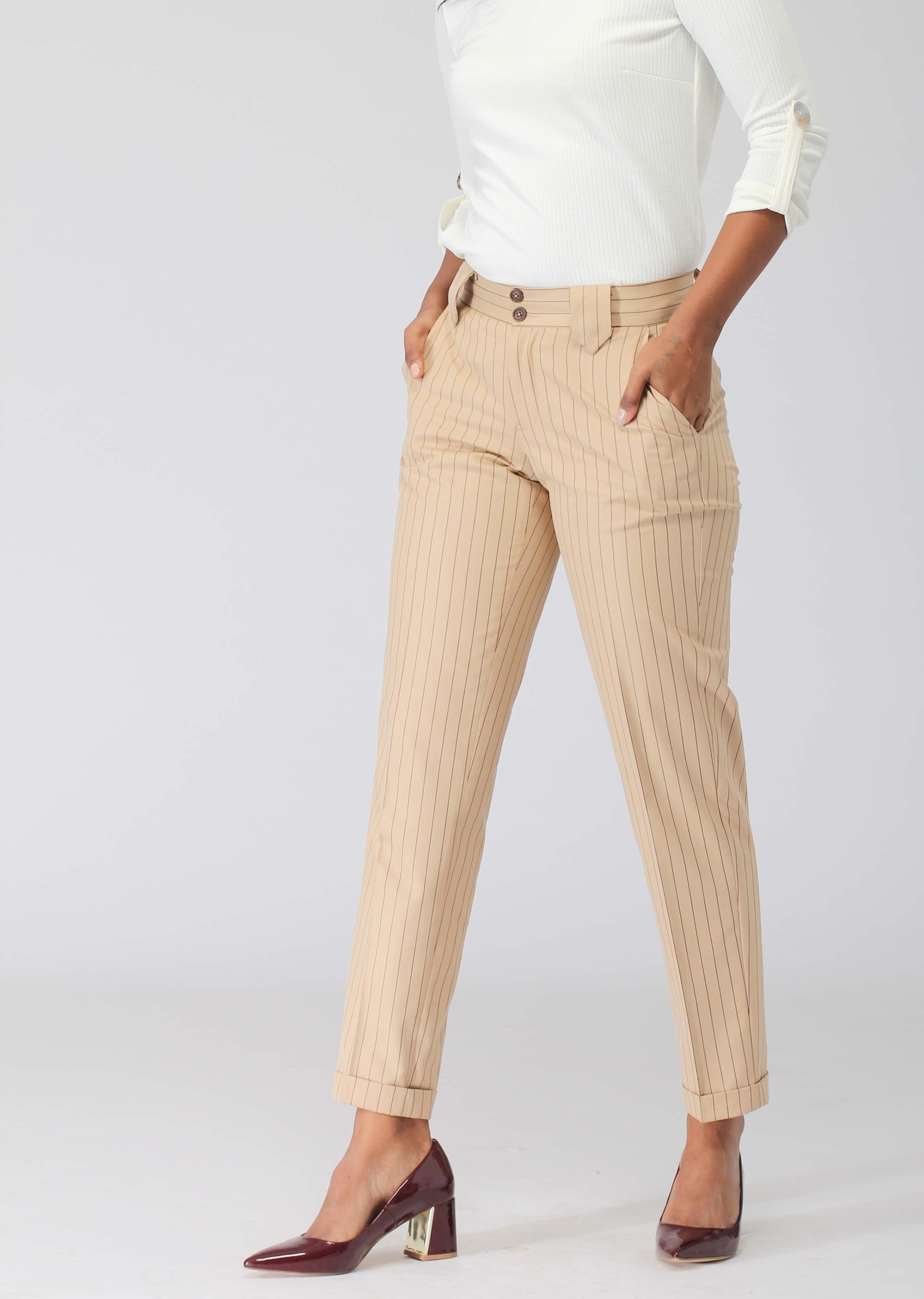 Forever New Trousers and Pants  Buy Forever New Elle Pinstripe Pant Online   Nykaa Fashion