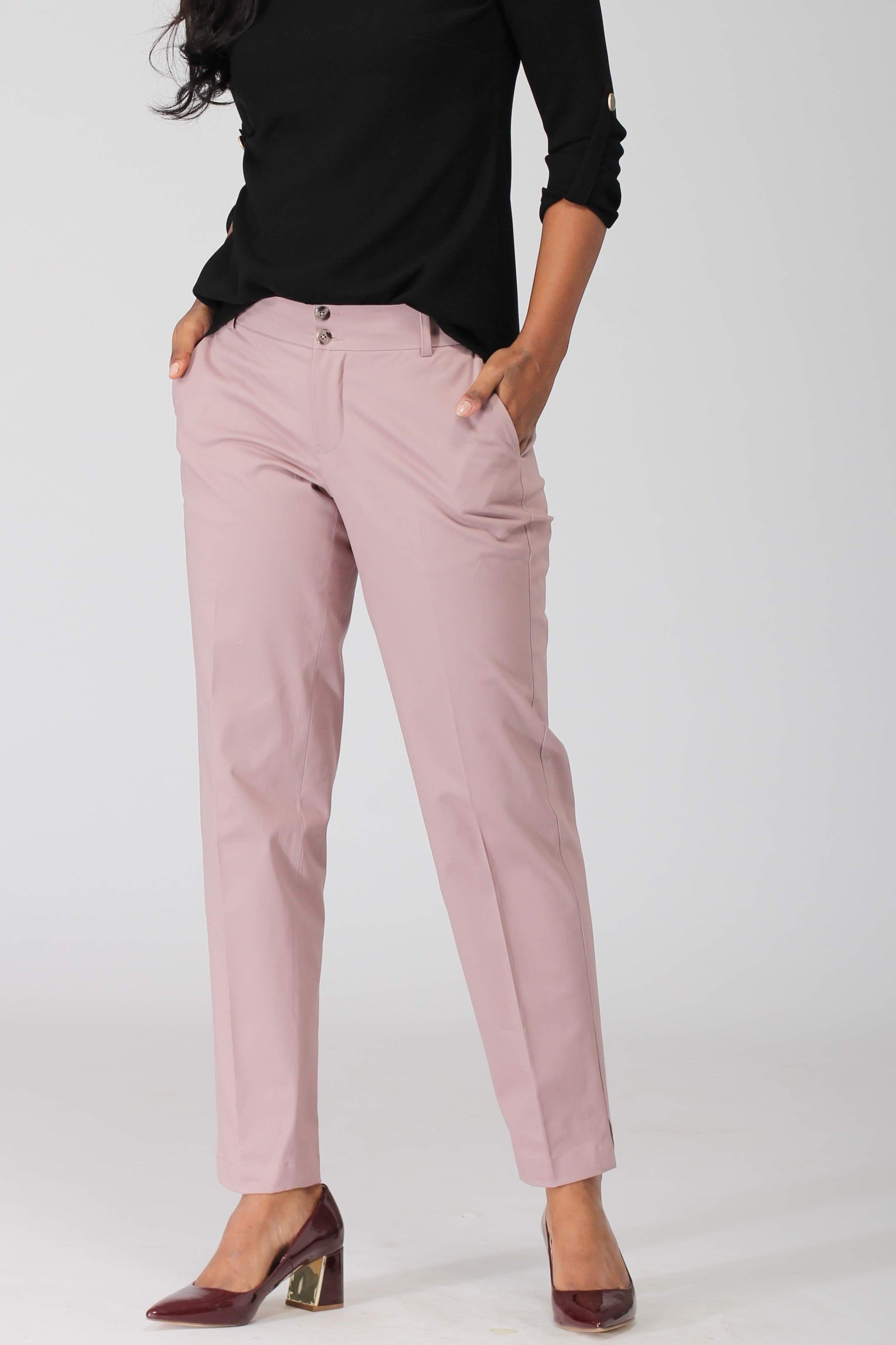 Go Colors Women Dark Solid Polyester Mid Rise Shiny Pants  Pink Buy Go  Colors Women Dark Solid Polyester Mid Rise Shiny Pants  Pink Online at  Best Price in India  Nykaa