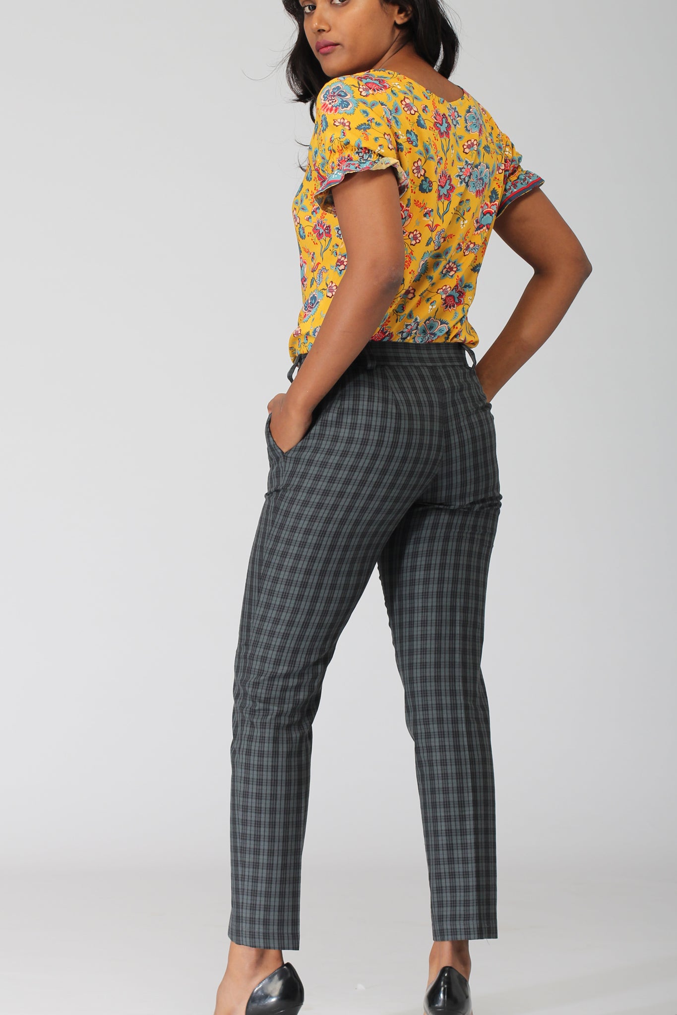 Checkered fashion formal pants